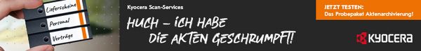 Mit unseren Kyocera Scan-Services – Aktenarchivierung begleiten wir dich bei der Digitalisierung deiner Geschäftsprozesse und bieten zuverlässige Scan-Services für ein digitales Archiv. 